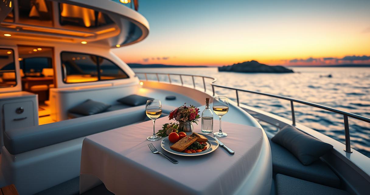 Yacht charter romantico — Esperienze culinarie a bordo